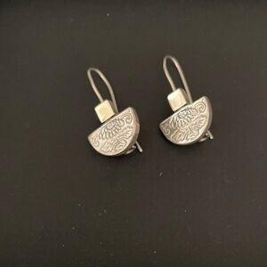 Elegant Sterling Silver Earrings with Intricate Design